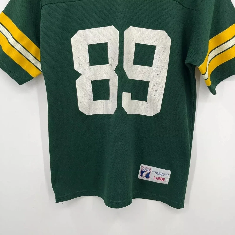 Vintage Logo 7 Green Bay Packers Mark Chmura #89 Jersey Kids Large Green